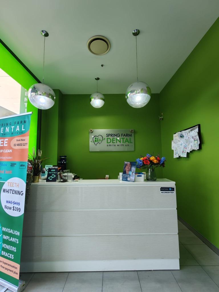 Spring Farm Dental central clinic reception desk serving South-West Sydney
